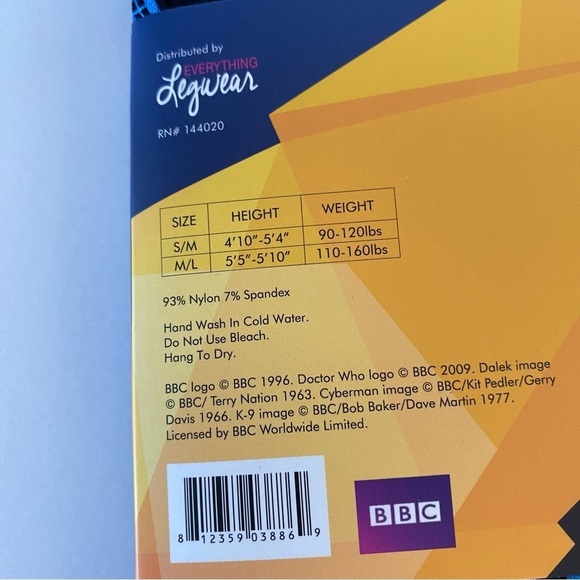 NEW Doctor Who Police Box Tights Women's S/M - Picture 4 of 8